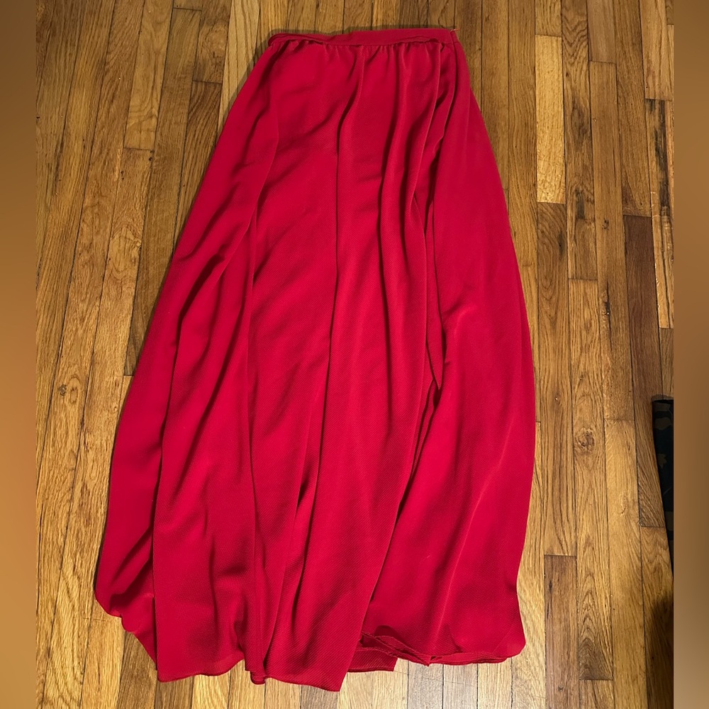 Red maxi skirt